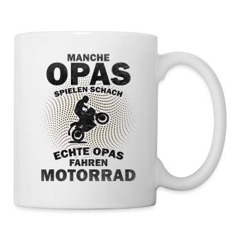 Opa Motorrad Motorradfahrer Großvater Gescchenk - Tasse - Weiß - Rechts