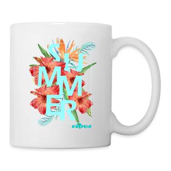 "SUMMER VIBES" design - hibiscus - Mug - white - Right