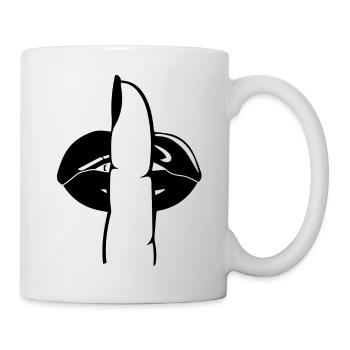 Lippen Finger - Tasse - Weiß - Rechts