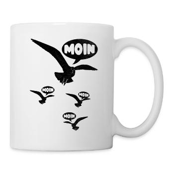 Die Möwen sind los Moin Möwe Norddeutschland - Tasse - Weiß - Rechts