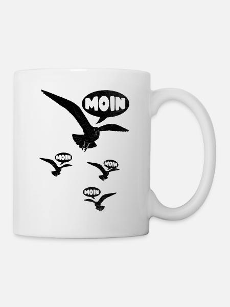 Die Möwen sind los Moin Möwe Norddeutschland - Tasse - Weiß