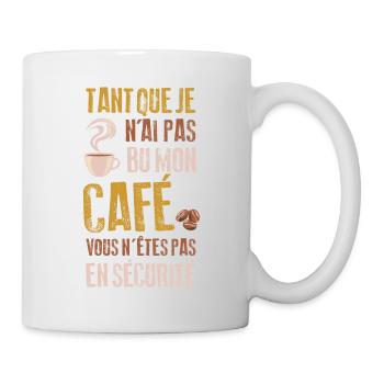 tee shirt humour café - Mug blanc - blanc - Droite