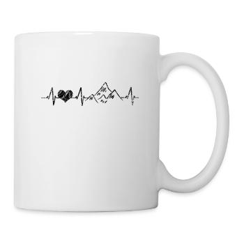 Battement de coeur pour la montagne randonnée alpinisme sports de montagne - Mug blanc - blanc - Droite