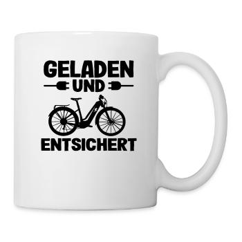 E-Bike Ebike Elektrofahrrad Lustig Spruch Opa Oma - Tasse - Weiß - Rechts
