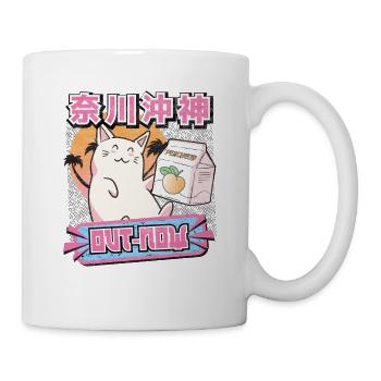 Vaporwave Otaku Cat Manga Japon Cat Retrowave - Mug blanc - blanc - Droite