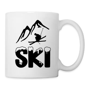 skifahren Berge - Tasse - Weiß - Rechts