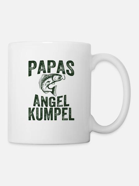 Papas Angel Kumpel Angeln Angler lustig Geschenk - Tasse - Weiß