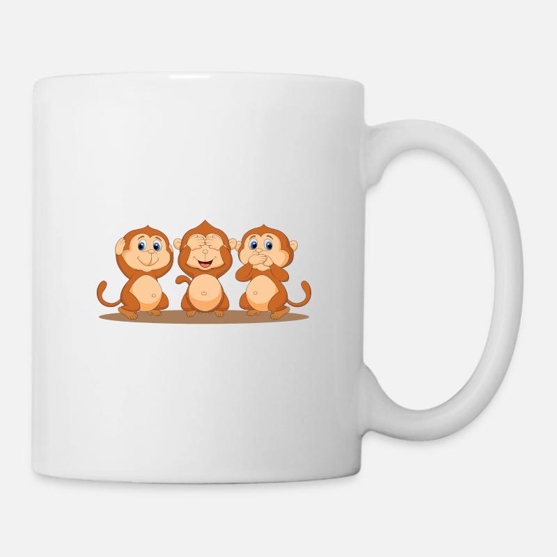 trois singes - Mug blanc - blanc