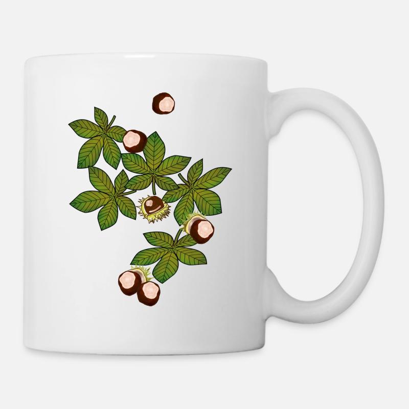 Marrons d’cheval, feuilles, automne - Mug blanc - blanc