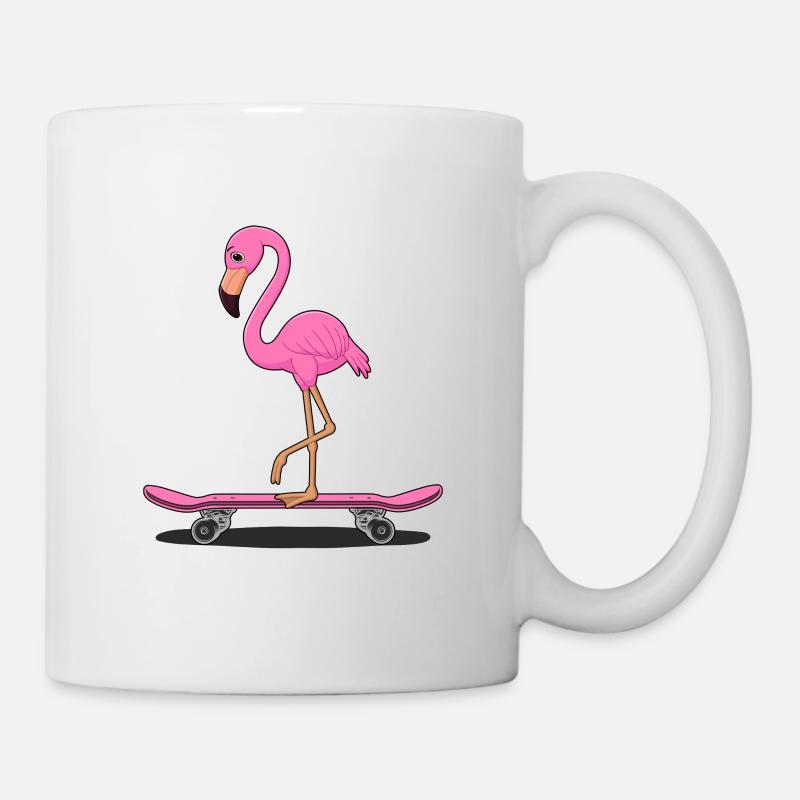 flamingo skater - Mug - white