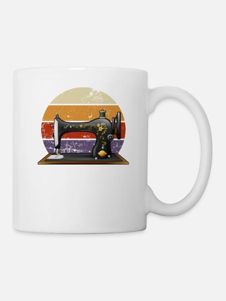 Vintage Nähmaschine - Tasse - Weiß