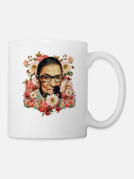 Ruth Bader Ginsburg Notorious Flower - Mug - white