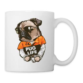 Mops Pug Life Design - Tasse - Weiß - Rechts