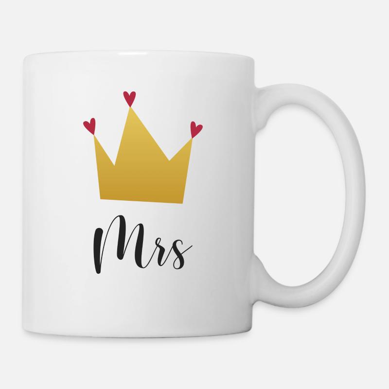 Mrs and Mr with Crown - Mug - white