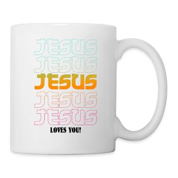 Jesus liebt dich - Tasse - Weiß - Rechts