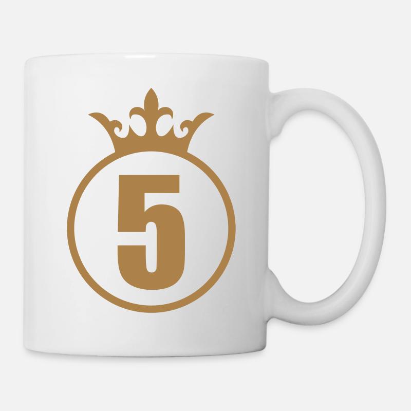 Chiffre 5 - Mug blanc - blanc