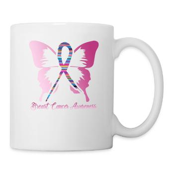 Brustkrebs Schmetterling - Tasse - Weiß - Rechts