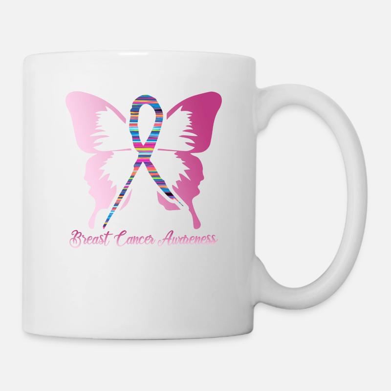 Brustkrebs Schmetterling - Tasse - Weiß