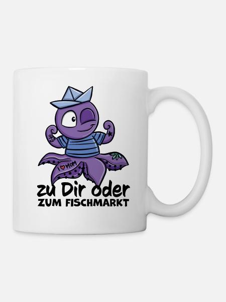 tony Tattoo Statement zu dir oder zum Fischmarkt - Tasse - Weiß