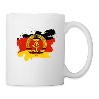Armoiries de la RDA sur fond noir, rouge et or - Mug blanc - blanc - Droite