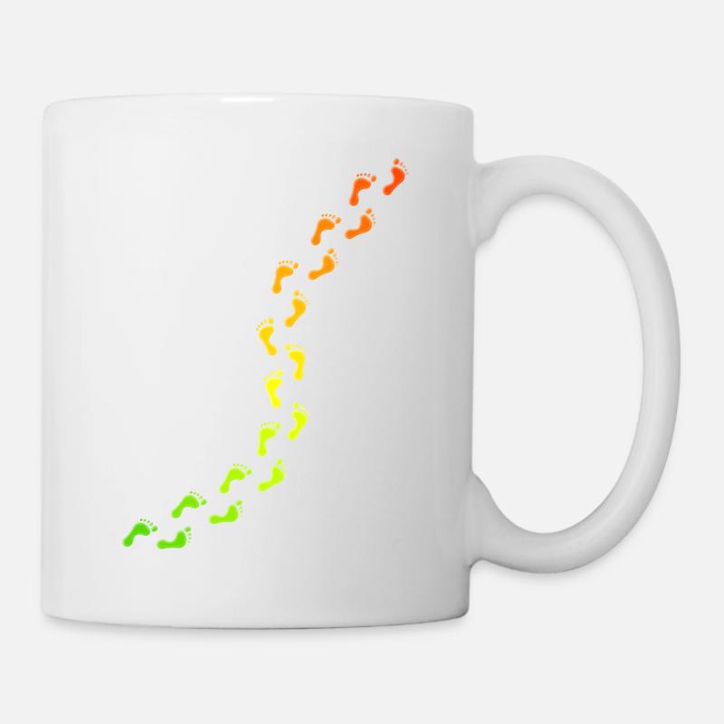 empreintes de pas colorées - Mug blanc - blanc