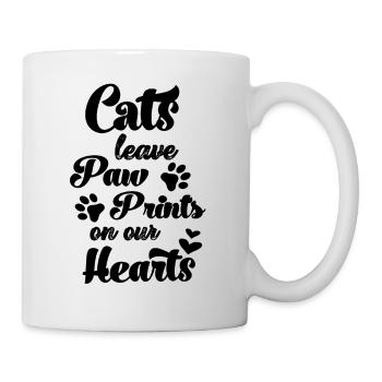 Les chats laissent des empreintes de pattes dans nos cœurs - Mug blanc - blanc - Droite