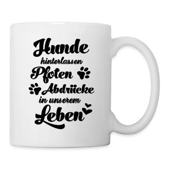 Hunde hinterlassen Pfotenabdrücke auf unseren Herz - Tasse - Weiß - Rechts