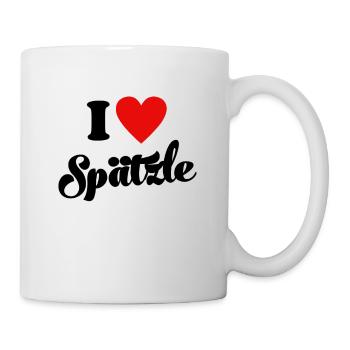 Ich liebe Spätzle mit Soß Schwäbisch Schwaben - Tasse - Weiß - Rechts