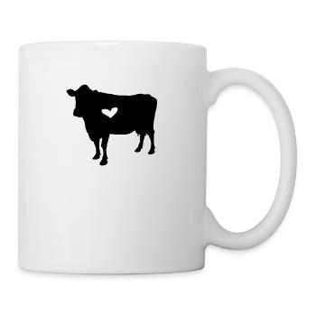 Kuh mit Herz Kühe umarmen Veganer Veganismus - Tasse - Weiß - Rechts