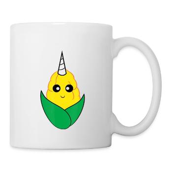 Uni Corn Corn on the Cob Einhorn - Tasse - Weiß - Rechts