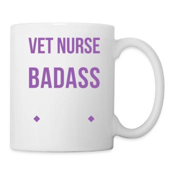 Badass Vet Nurse Professions Veterinary T shirt - Mug - white - Right