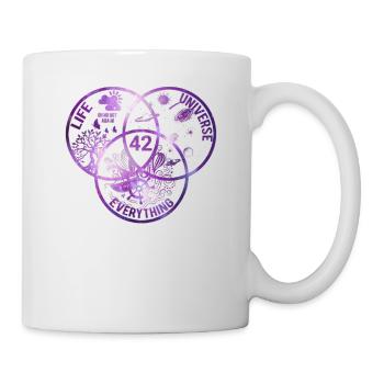42 Answer to Life Universe and Everything T Shirt - Tasse - Weiß - Rechts