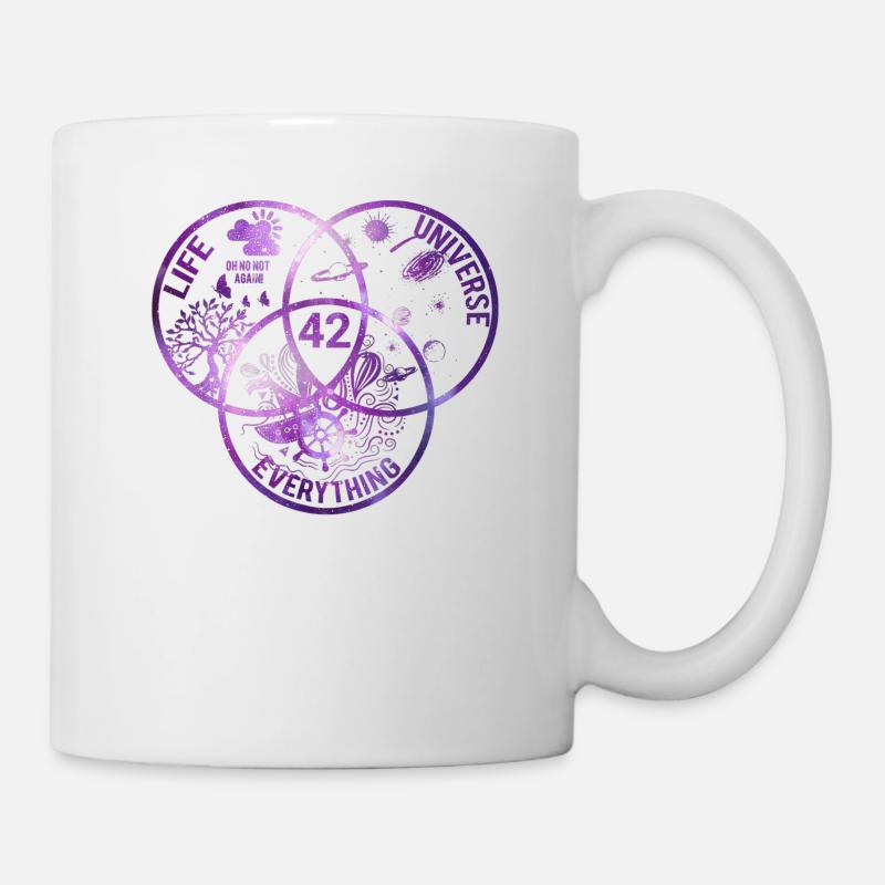 42 Answer to Life Universe and Everything T Shirt - Mug - white