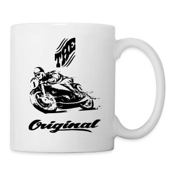 Dessin rétro vintage de moto - Mug blanc - blanc - Droite