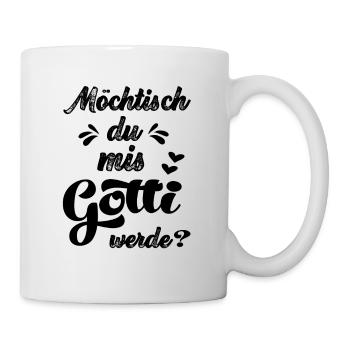Möchtisch du mis Gotti werde Patentante Schweiz - Tasse - Weiß - Rechts