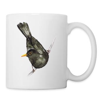 Aquarelle de merle - Mug blanc - blanc - Droite
