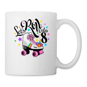 Lets roll into 8 Birthday Unicorn Roller skate - Mug - white - Right