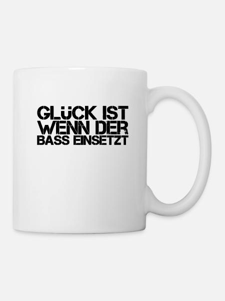 Glück ist wenn des Bass einsetzt - Tasse - Weiß