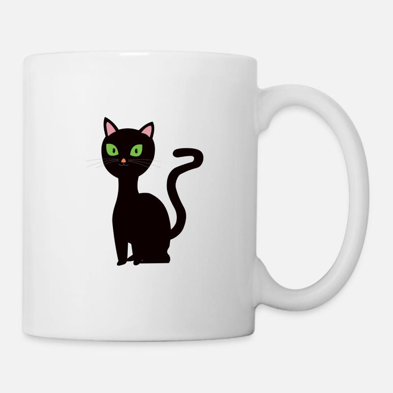 Chat noir - Mug blanc - blanc