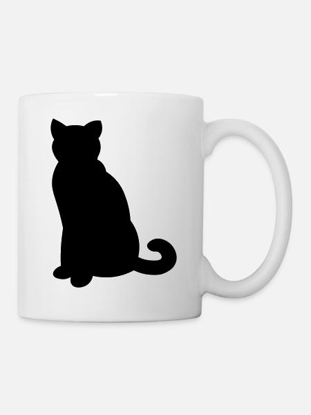 Chat noir simple - chat noir simple - Mug blanc - blanc