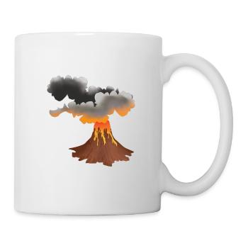 Erupting volcano design - Mug - white - Right