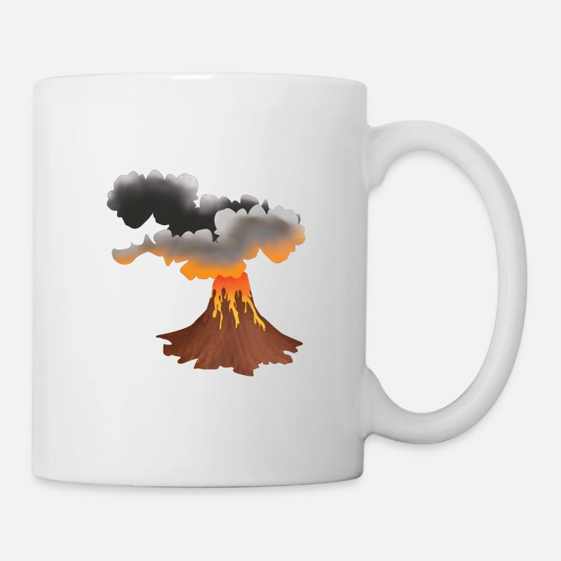 Conception de volcan en éruption - Mug blanc - blanc