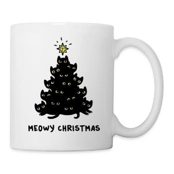 T-shirt noel sapin chat cadeau fête de noel - Mug blanc - blanc - Droite