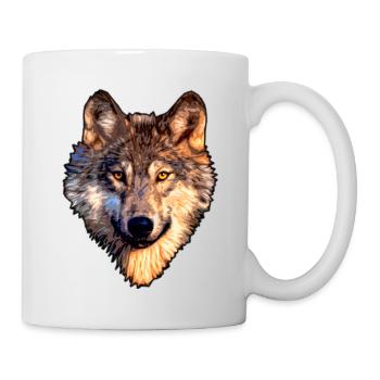 Wolf - Tasse - Weiß - Rechts