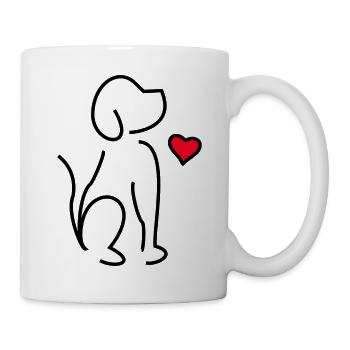 Hund Herz - Tasse - Weiß - Rechts
