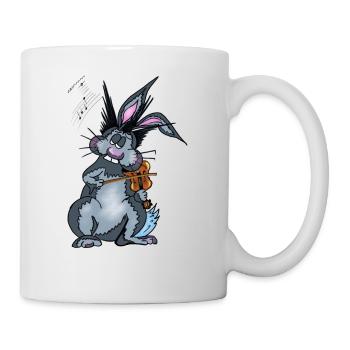 Hase Violine - Tasse - Weiß - Rechts