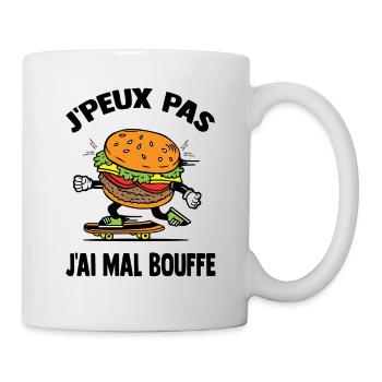j'peux pas j'ai mal bouffe,hamburger,humour - Mug blanc - blanc - Droite