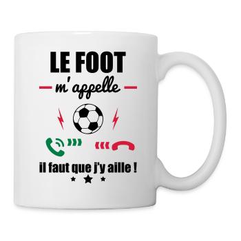 Le foot m appelle,football - Mug blanc - blanc - Droite