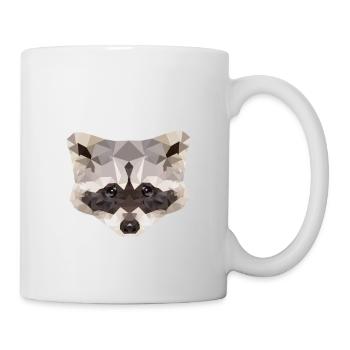 Waschbär Polygon - Tasse - Weiß - Rechts