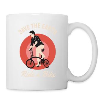 Rette die Erde Ride a Bike - Tasse - Weiß - Rechts